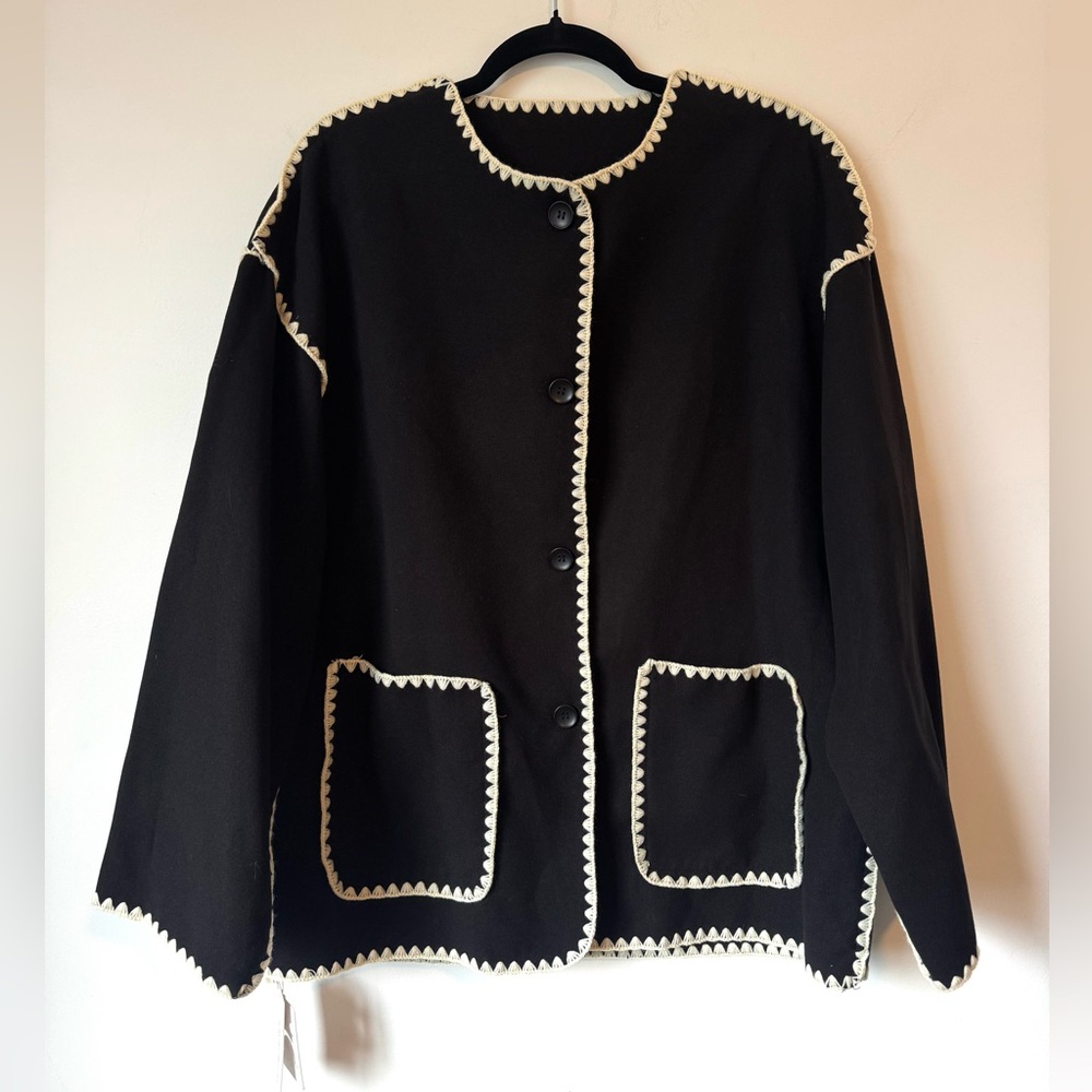 Commense Contrast Trim Jacket (just the jacket, no scarf) - Size L - Picture 8 of 16